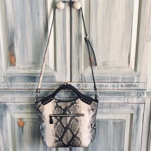 isabella adams python tote backpack